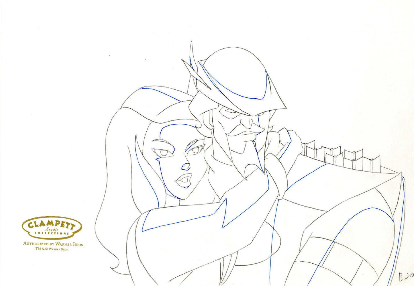Justice League Original Production Drawing: Black Canary and Green Arrow