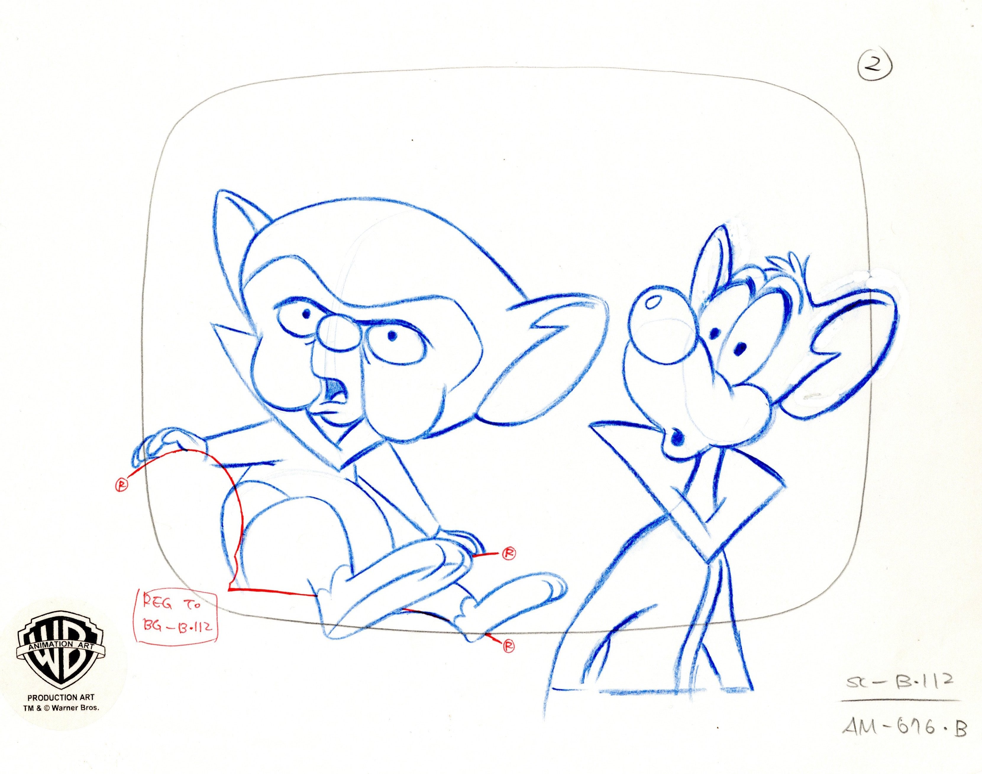 Pinky And The Brain Original Production Drawing: Pinky and Brain – Clampett  Studio