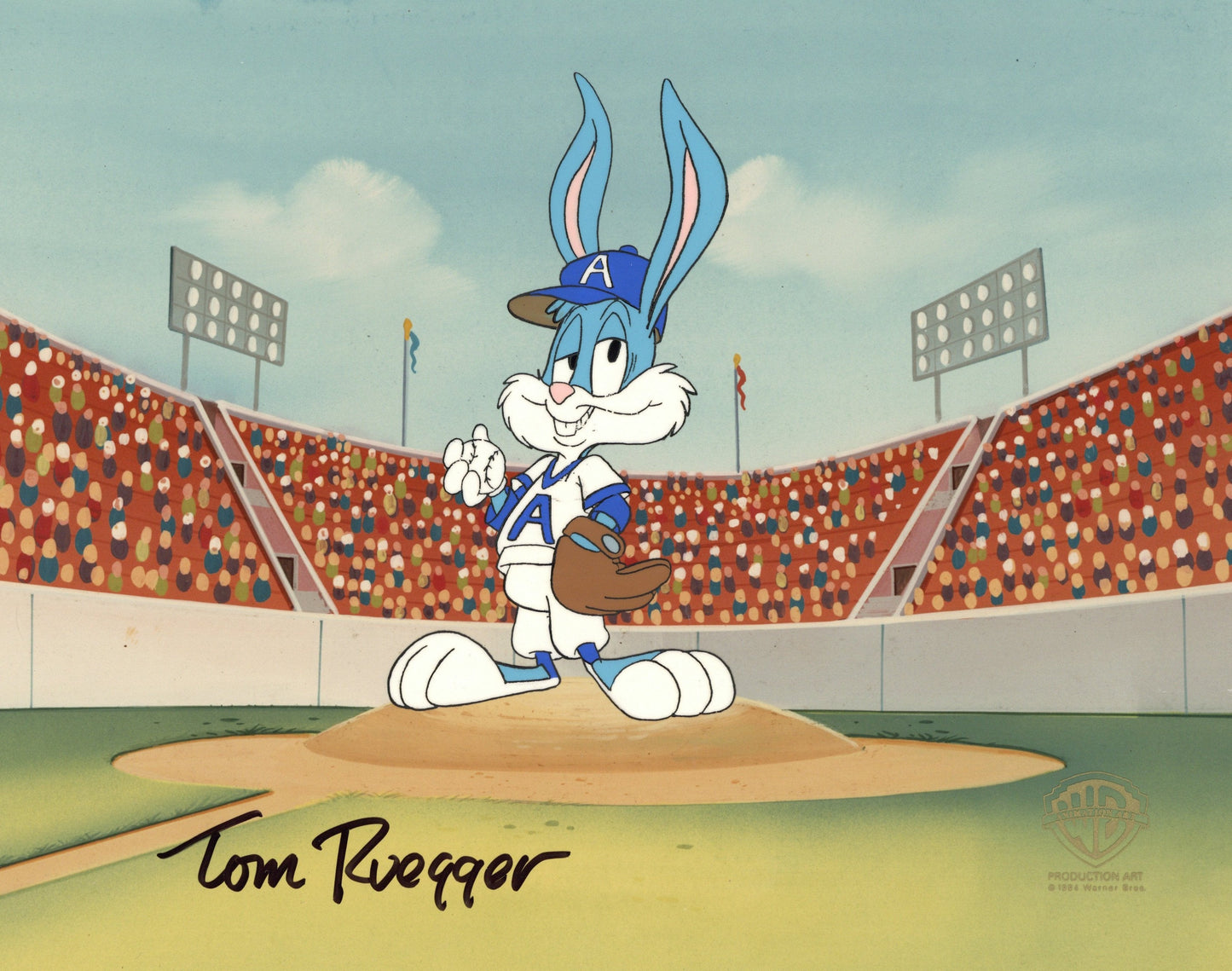 Tiny Toon Adventures Original Production Cel Signed by Tom Ruegger: Buster Bunny