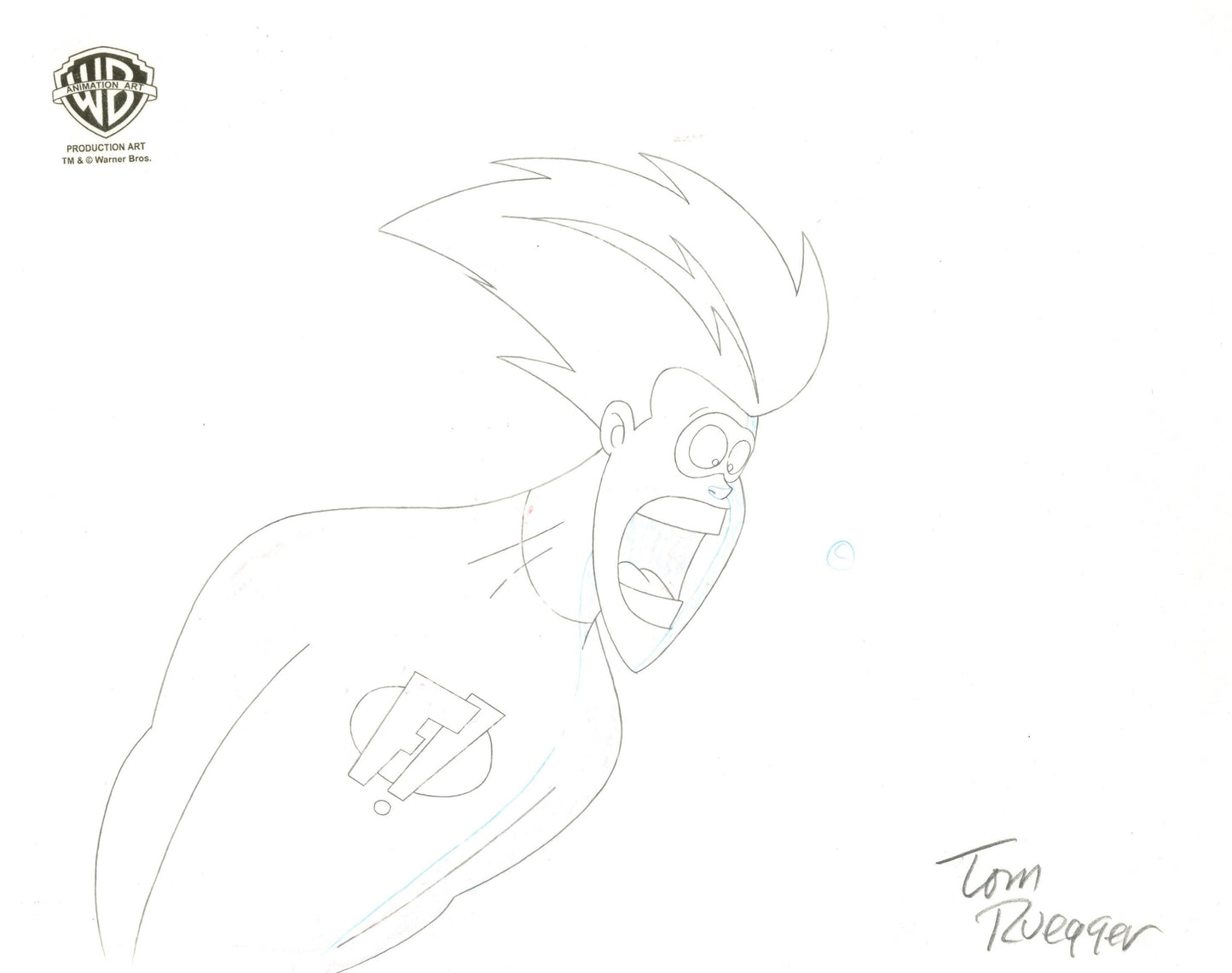 Freakazoid Original Production Cel with Matching Drawing Signed by Tom Ruegger: Freakazoid