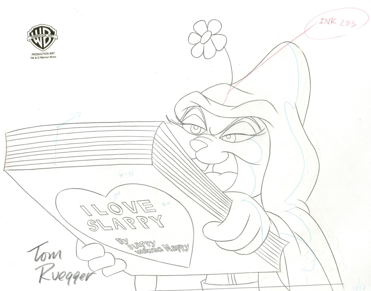 Pinky and the Brain Original Production Cel and Drawing Signed by Tom Ruegger: Slappy