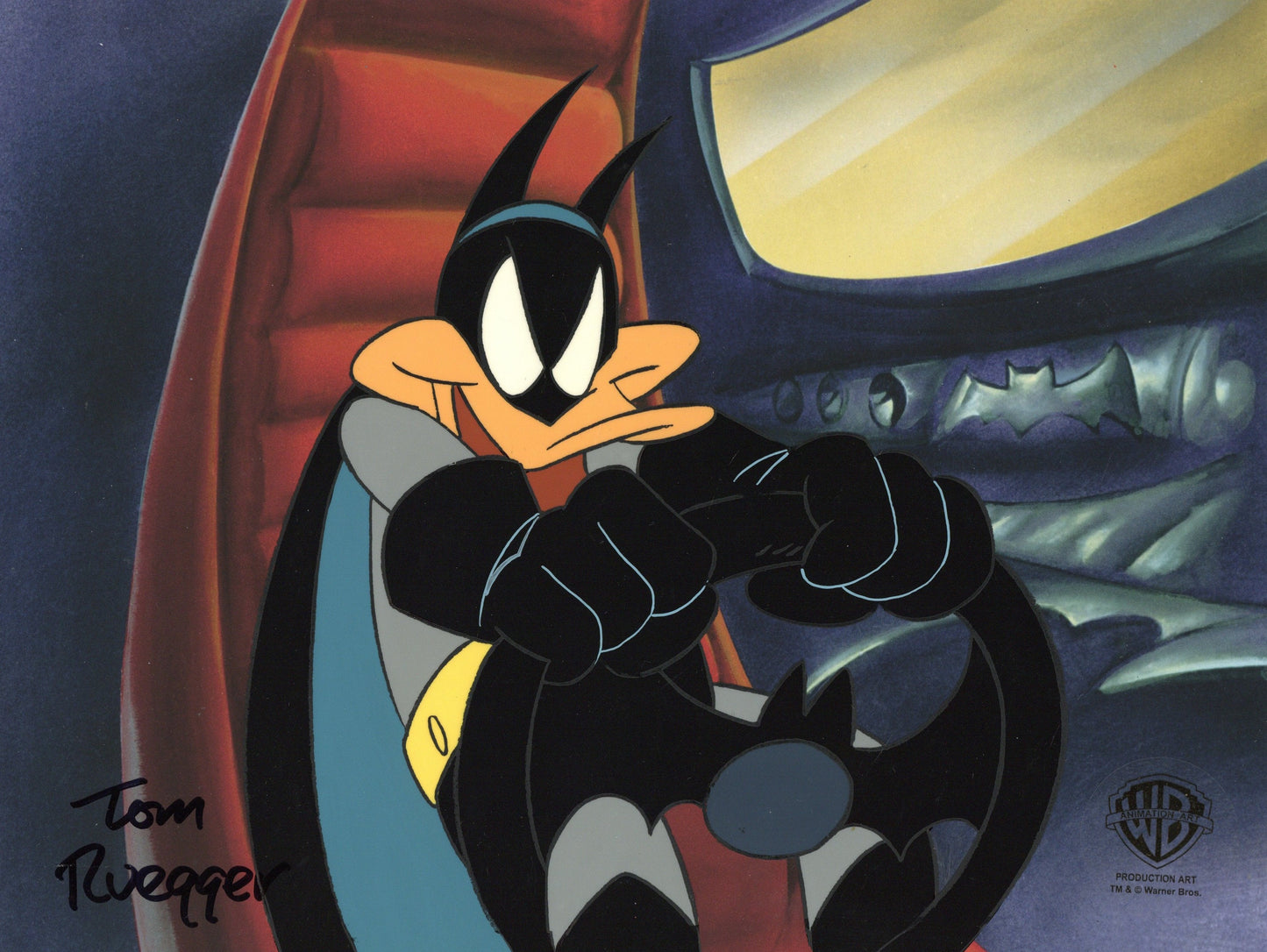 Tiny Toon Adventures Original Production Cel Signed by Tom Ruegger: Batduck