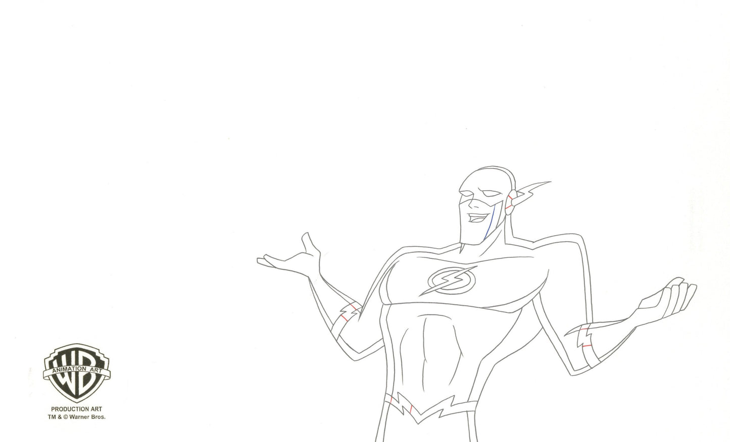Justice League Original Production Double Aperture Drawing: Mister Miracle and Flash
