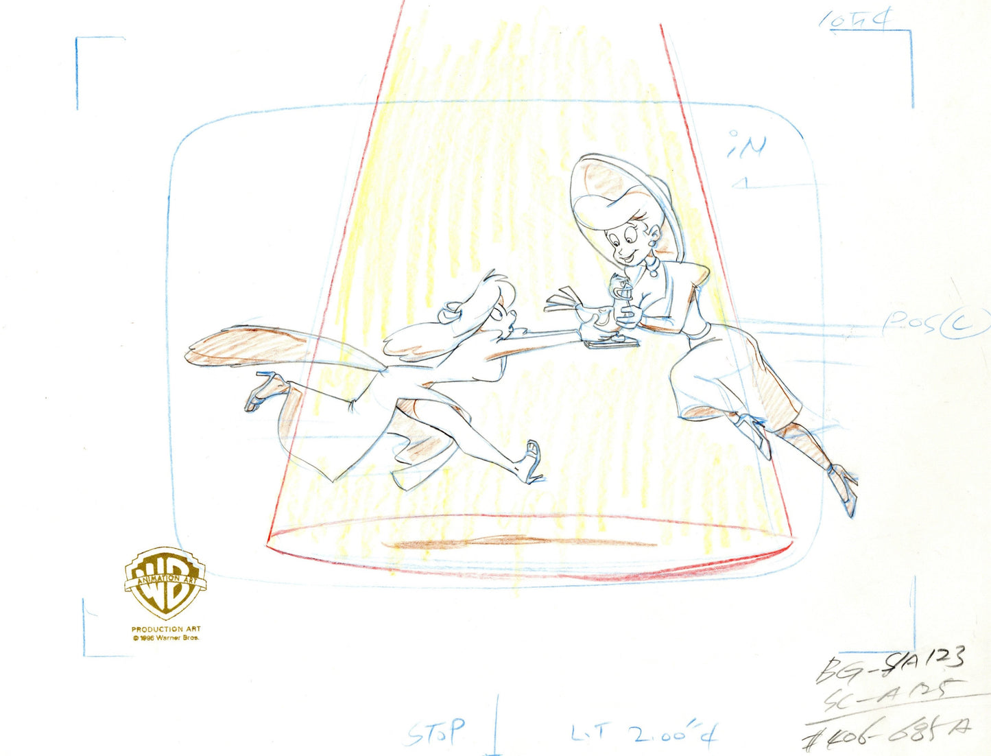 Animaniacs Original Production Drawing: Minerva and Hello Nurse