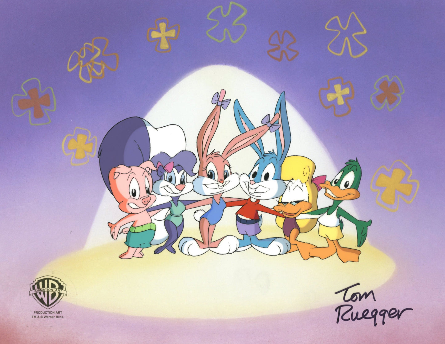 Tiny Toon Adventures Original Production Cel Signed by Tom Ruegger: Tiny Toons Cast-Framed