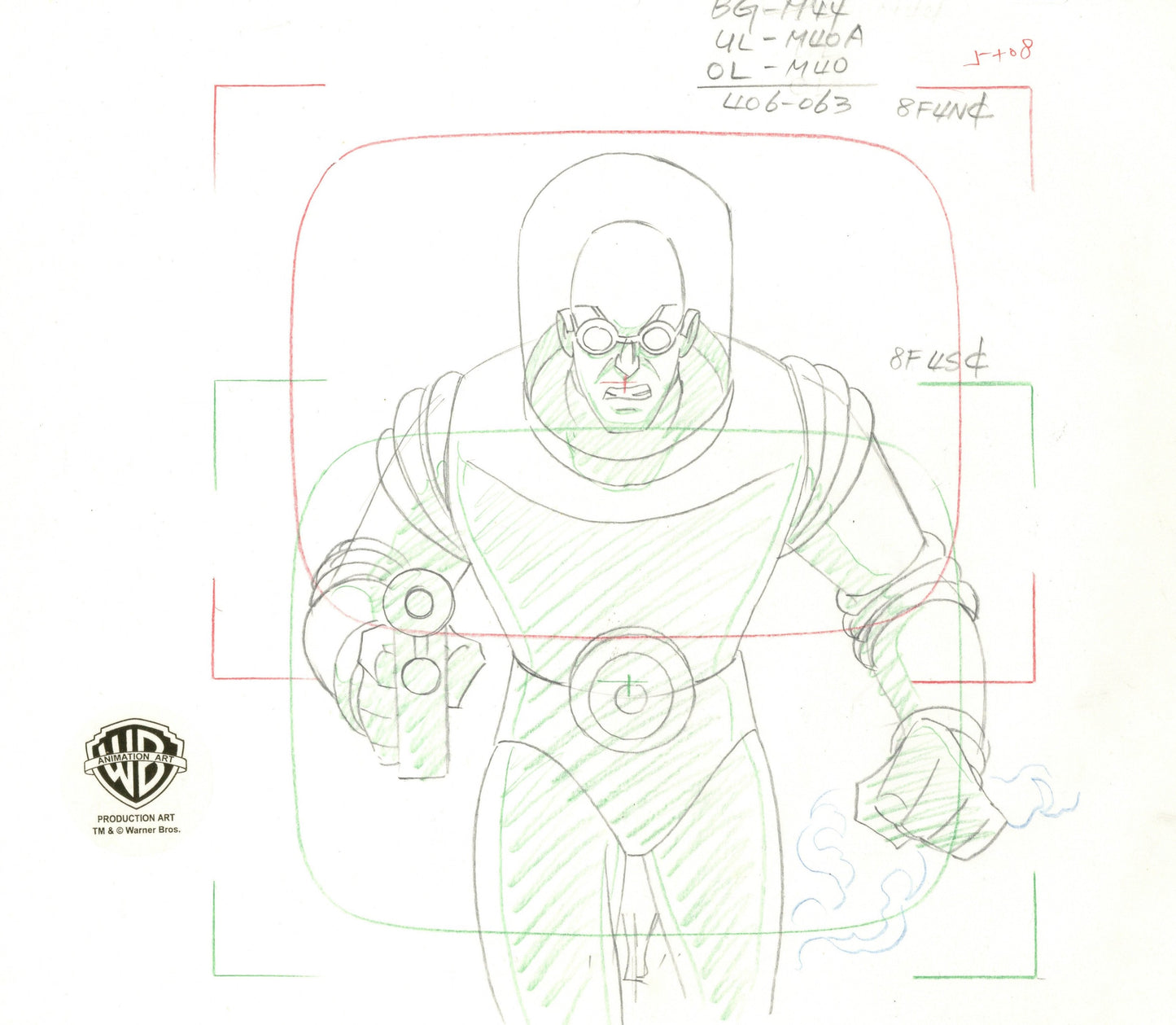 Batman The Animated Series Original Production Layout Drawing: Mr. Freeze