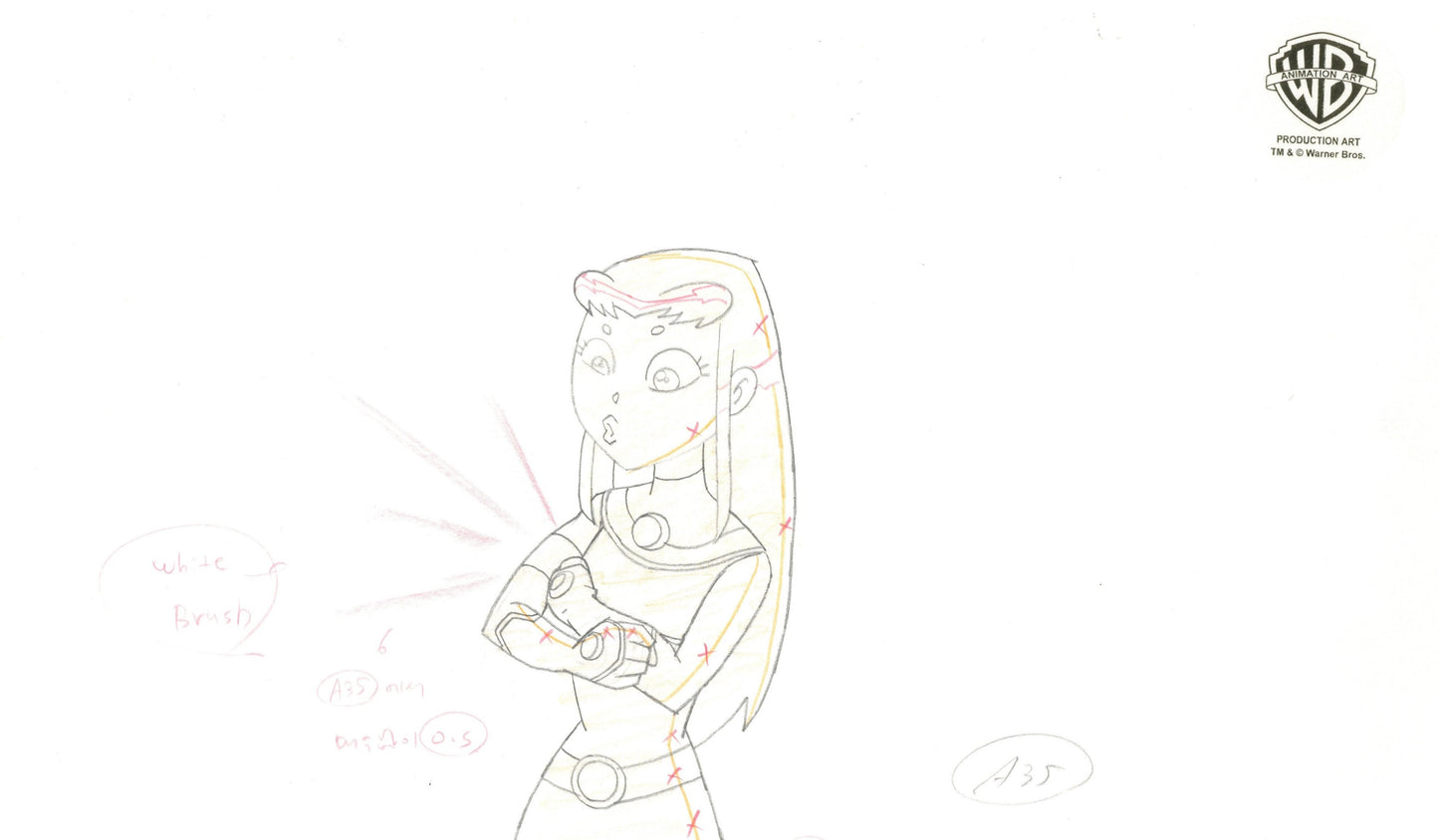Teen Titans Original Production Drawing: Starfire
