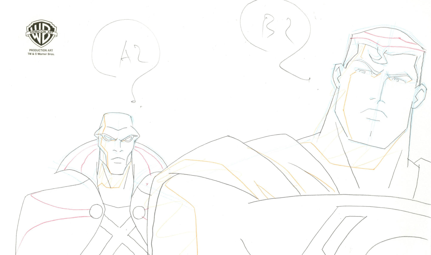 Justice League Unlimited Original Production Drawing: Martian Manhunter and Superman
