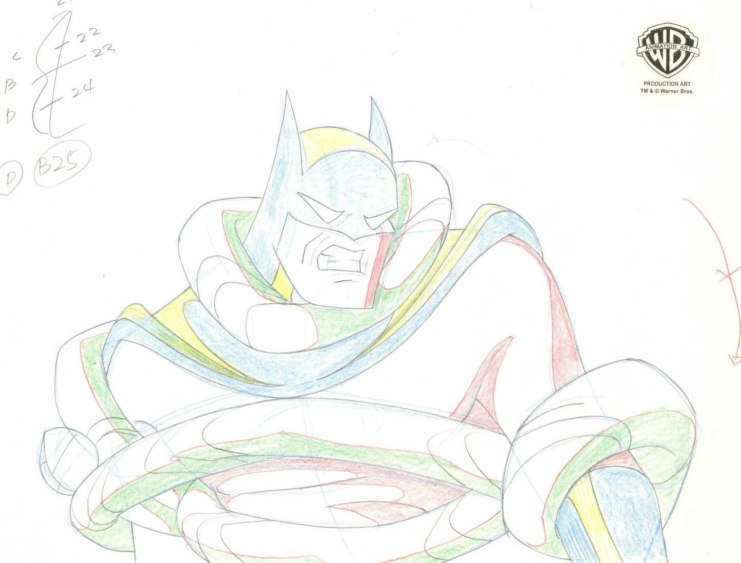 Batman The Animated Series Original Production Drawing: Batman