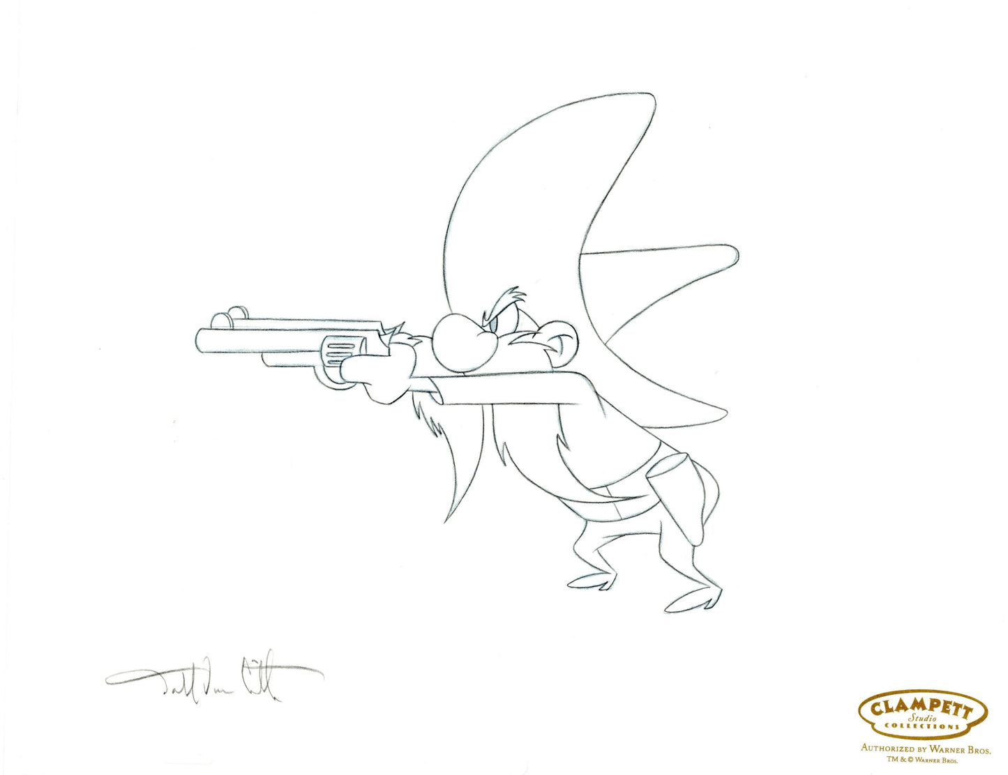 Looney Tunes Original Production Drawing Recreation Signed by Darrell Van Citters: Yosemite Sam