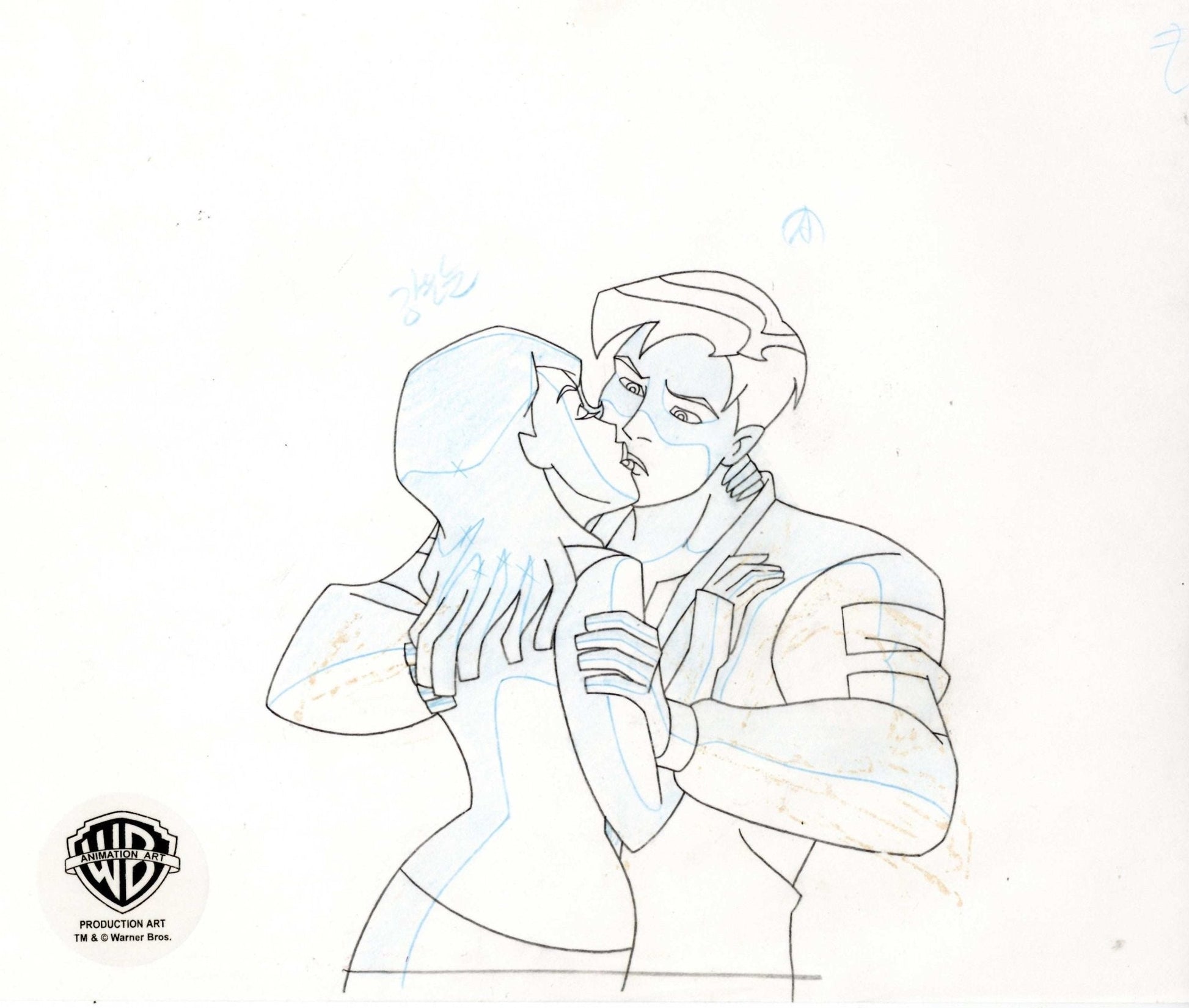 Batman Beyond Original Production Cel with Matching Drawing: Terry McGinnis and Melanie Walker - Choice Fine Art