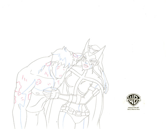 Justice League Unlimited Original Production Drawing: Huntress and Question