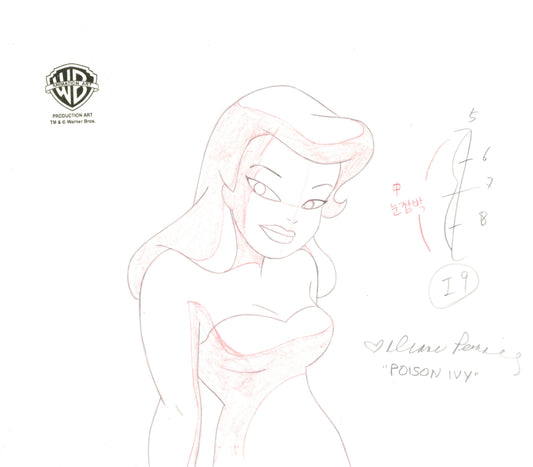 Batman The Animated Series Original Production Drawing Signed by Diane Pershing: Poison Ivy