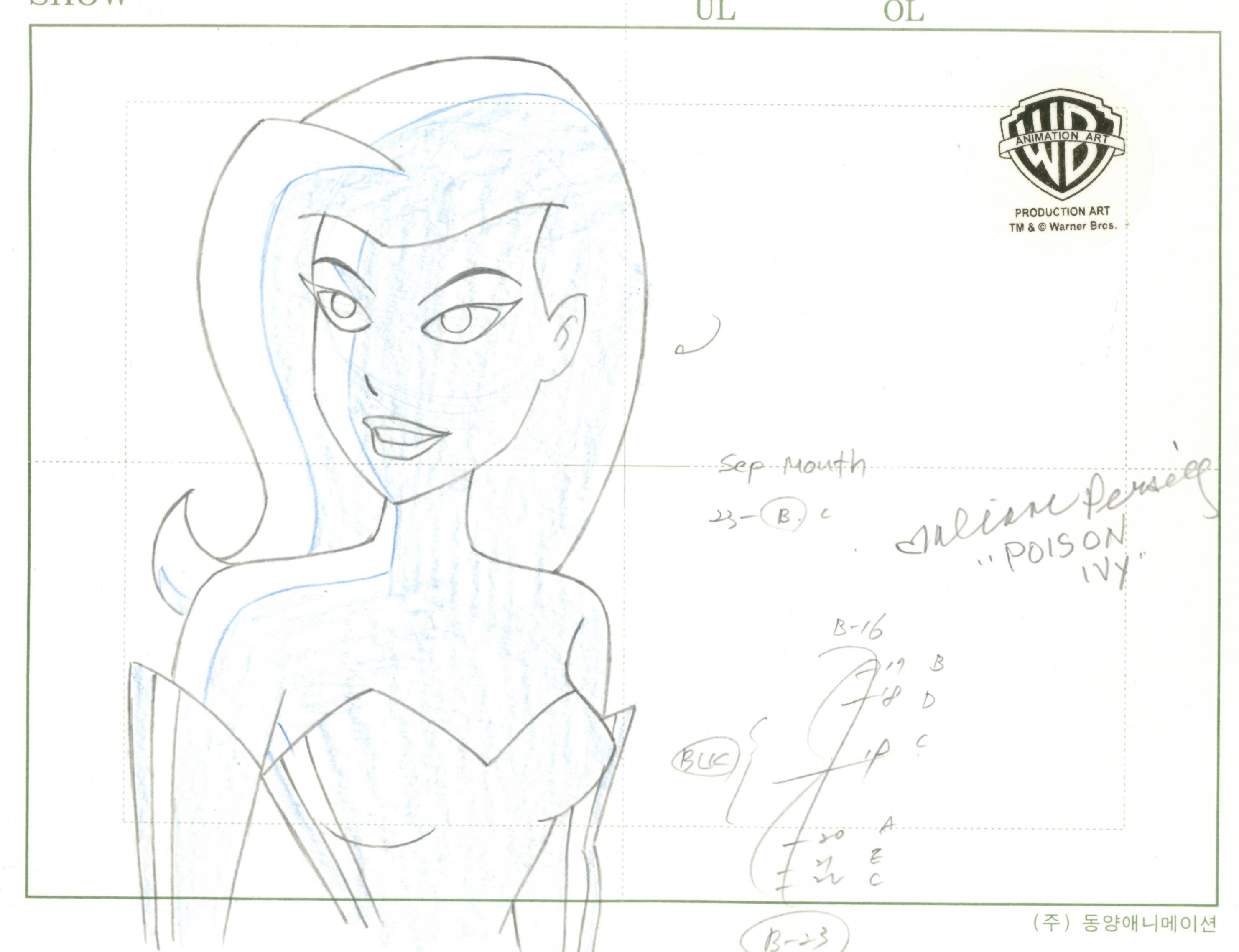 The New Batman Adventures Original Production Drawing Signed by Diane ...