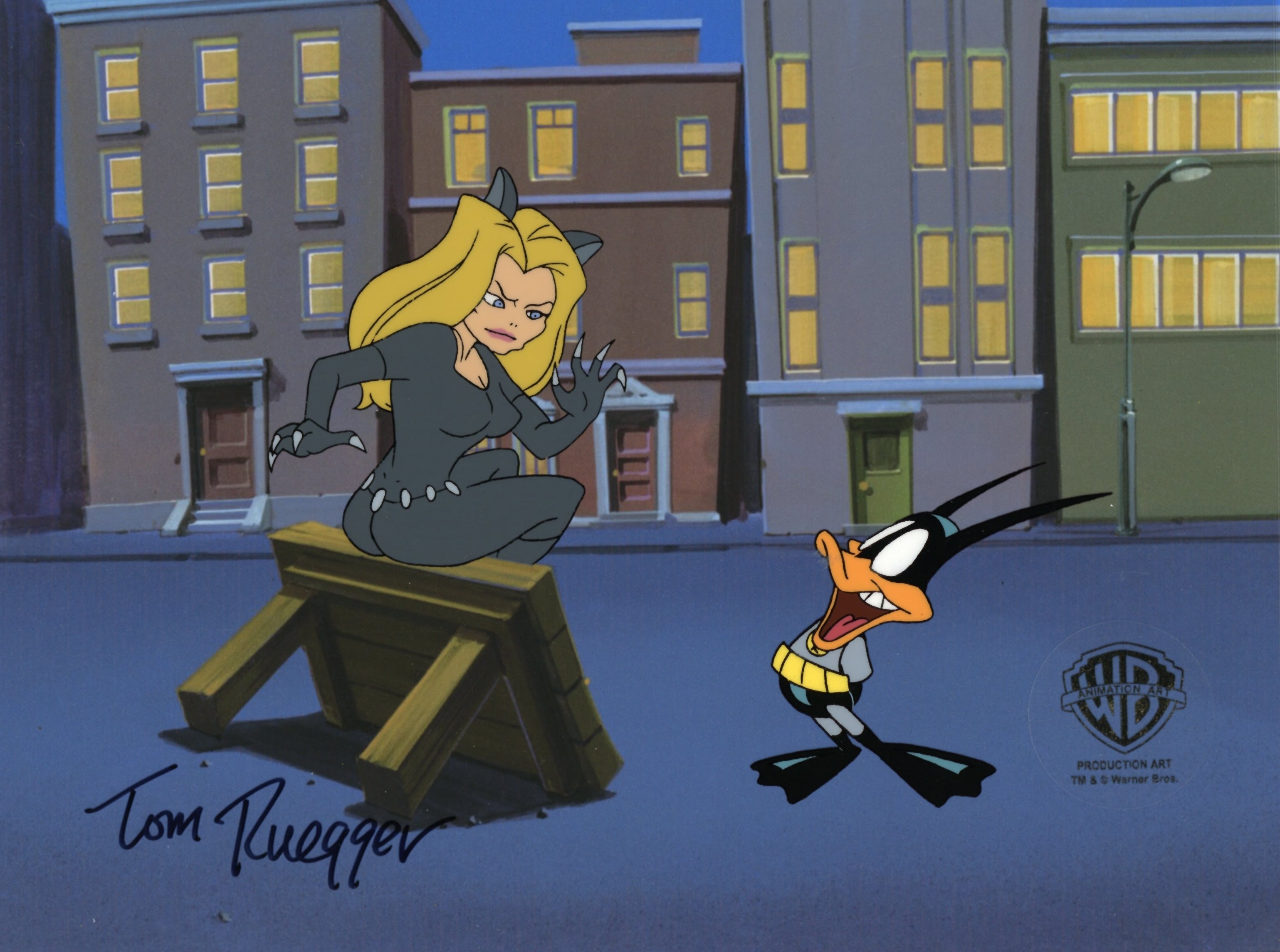Tom Ruegger Style Tiny Toon Adventures Original Production Cel Signed by Tom Ruegger: Ba ...