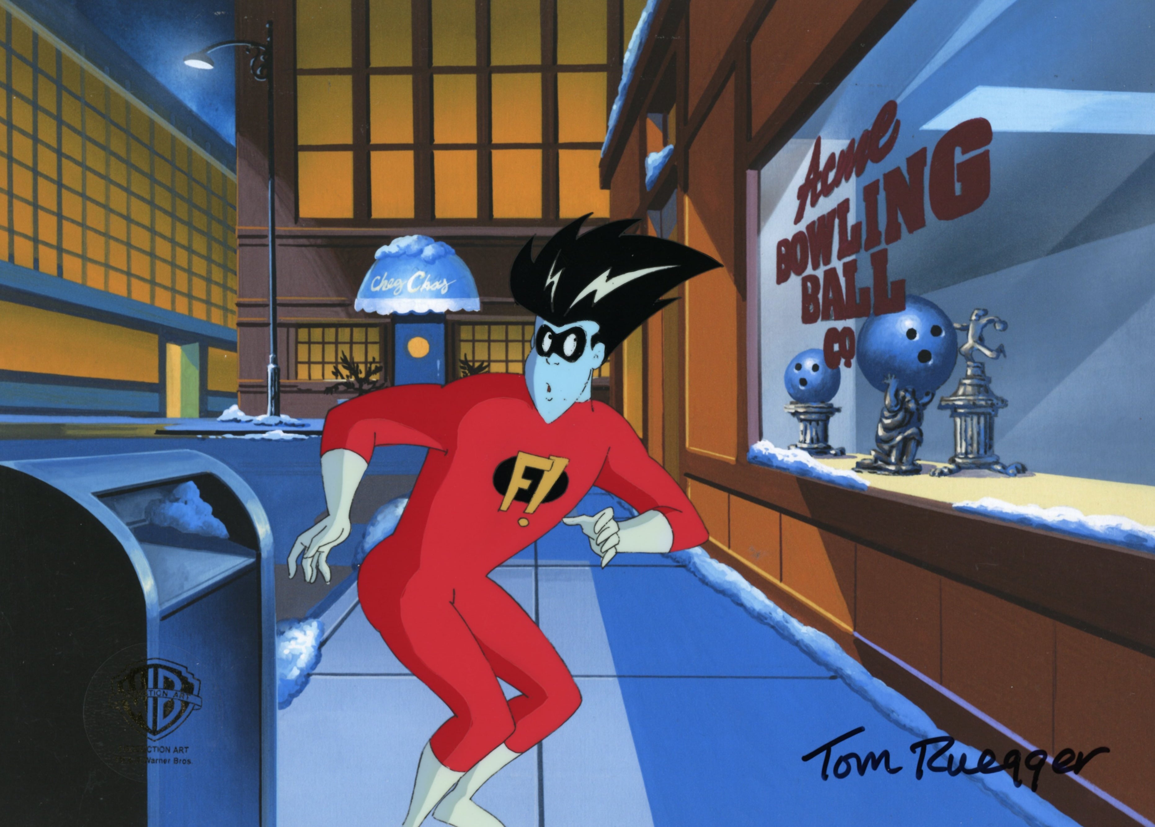 Tom Ruegger Productions Freakazoid Original Production Cel Signed by Tom Ruegger: Freakazoid ...
