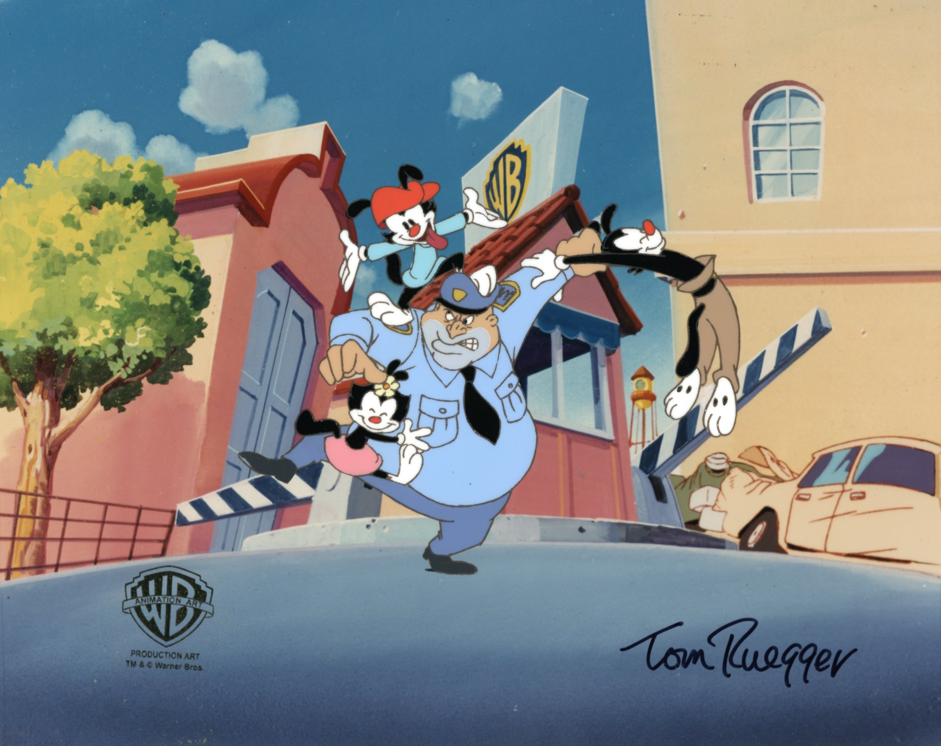 Animaniacs Original Production Cel Signed By Tom Ruegger: Yakko, Wakko 