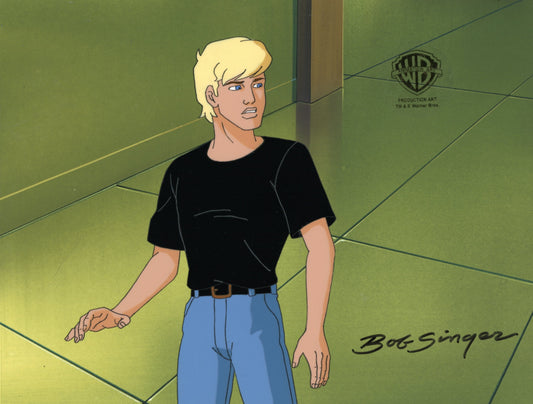 The Real Adventures of Jonny Quest Original Production Cel with Original Background Signed by Bob Singer: Jonny