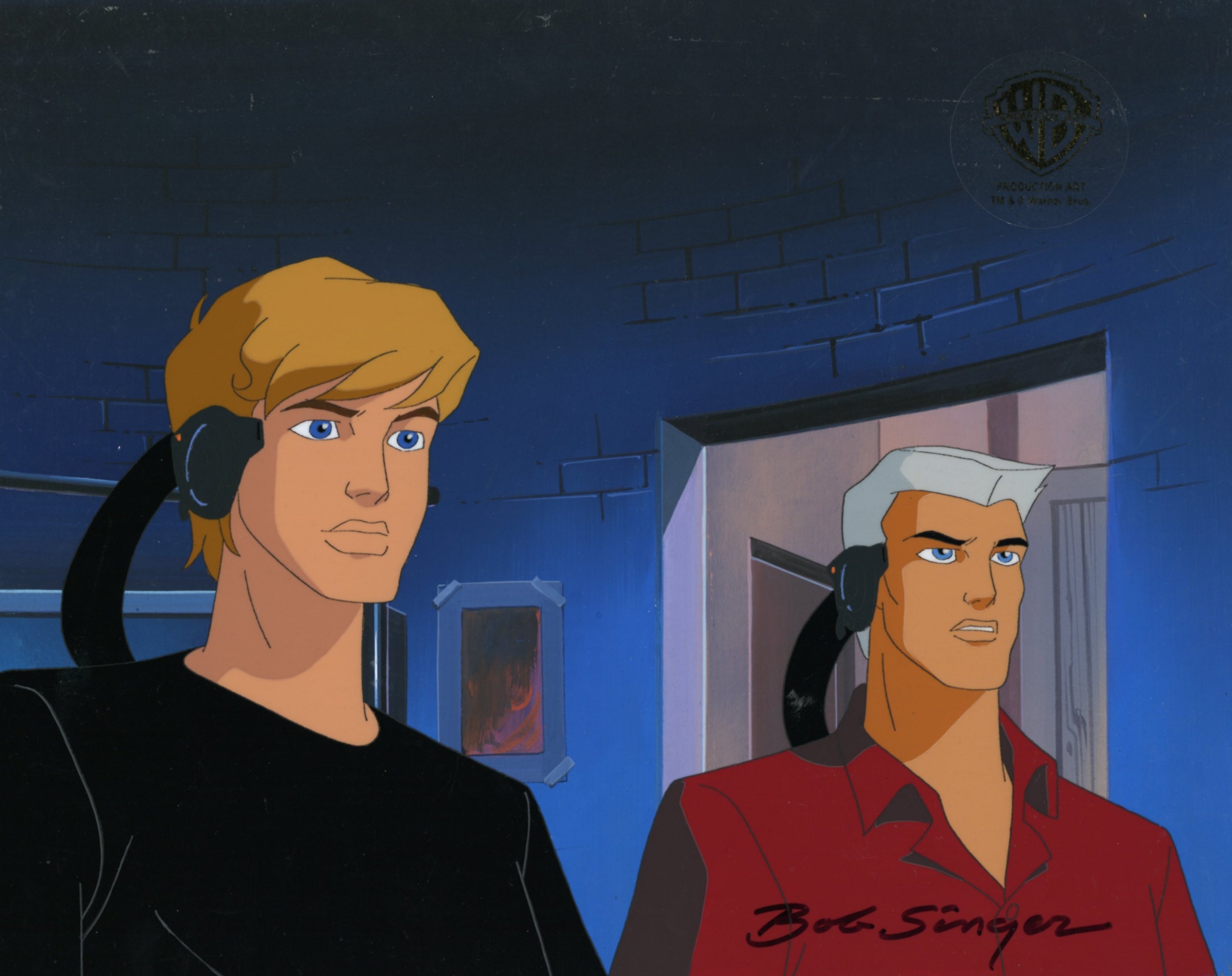 The Real Adventures of Jonny Quest Original Production Cel with Original Background Signed by Bob Singer Jonny Race