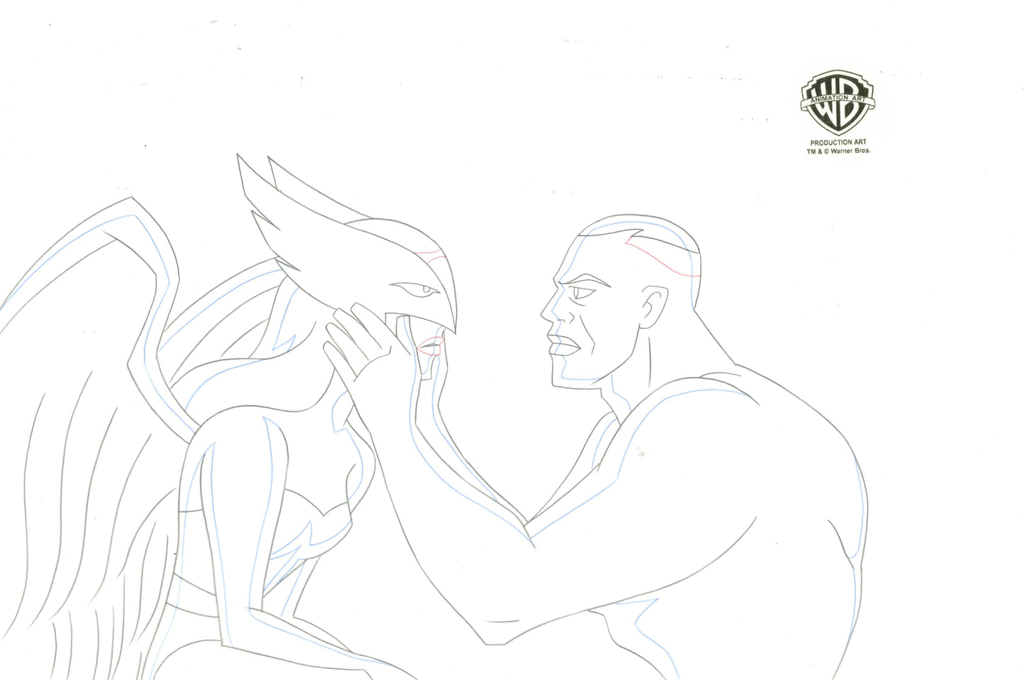 Justice League Original Production Drawing: Hawkgirl, Green Lantern