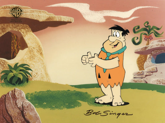 The Flintstones Original Production Cel Signed Bob Singer: Fred Flintstone