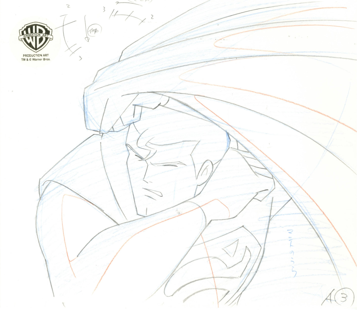 Superman the Animated Series Original Production Drawing: Superman