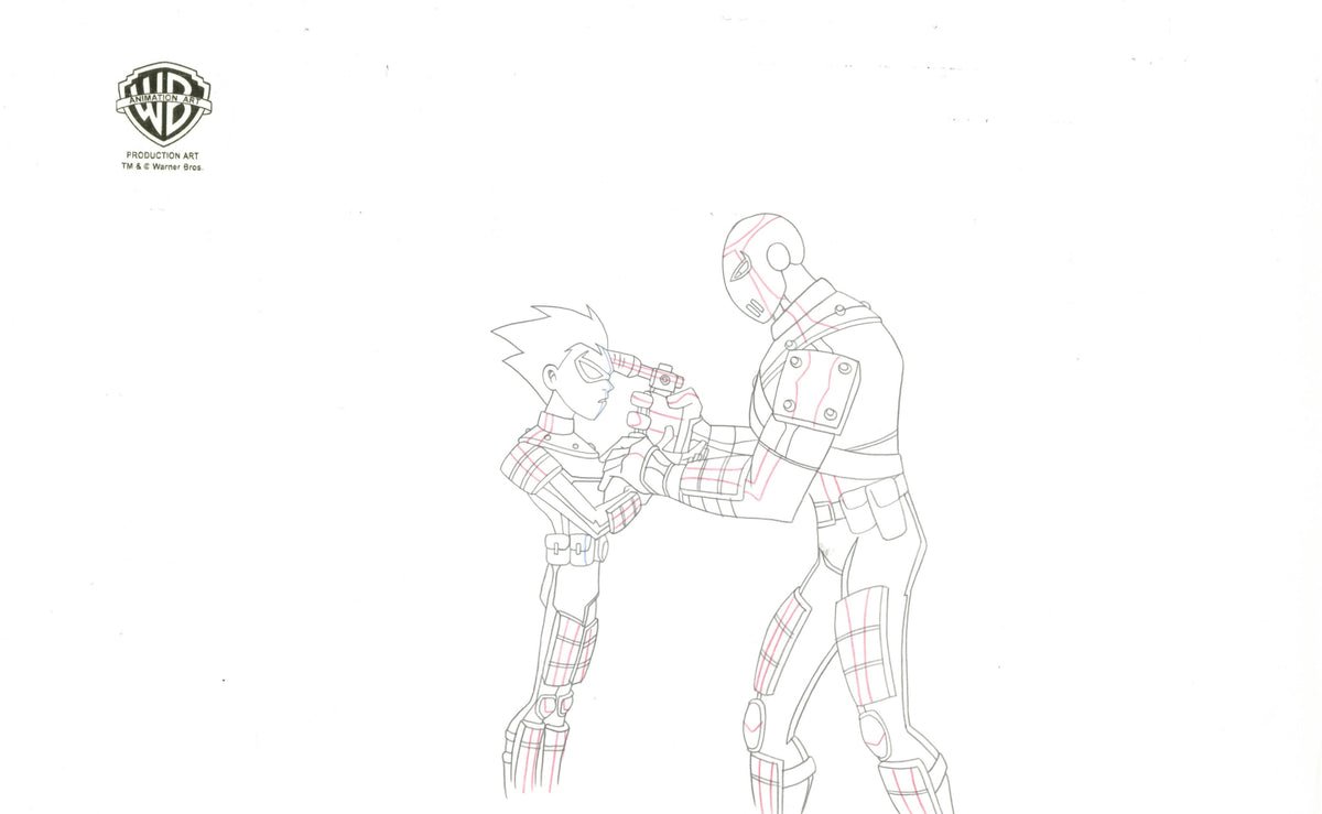 Teen Titans Original Production Drawing: Robin, Slade – Clampett Studio