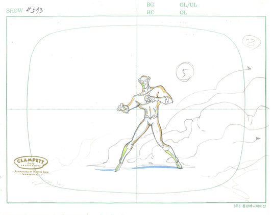 Justice League Original Production Drawing: The Flash