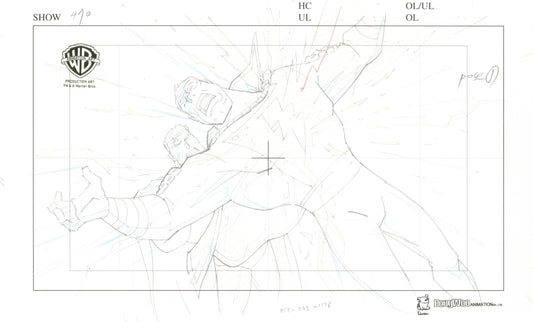 Justice League Unlimited Original Production Drawing: Superman, Shazam