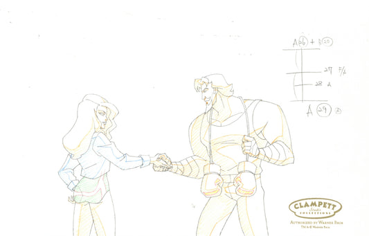 Justice League Unlimited Original Production Drawing: Black Canary, Green Arrow