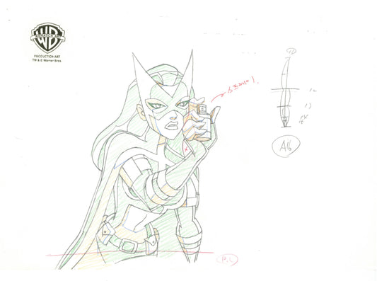 Justice League Unlimited Original Production Drawing: Huntress