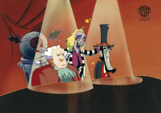 Beetlejuice The Animated Series Original Production Cel: Beetlejuice, George Washington, Abe Lincoln