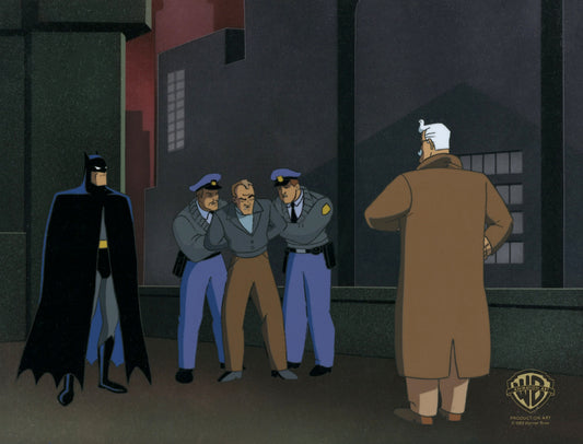 Batman The Animated Series Original Production Cel: Batman, Commissioner Gordon, Interrogator