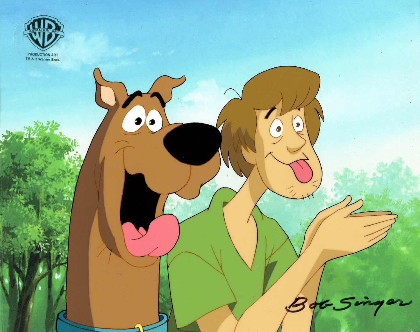 Scooby-Doo on Zombie Island Original Production Cel with Matching Drawings Signed by Bob Singer: Scooby, Shaggy