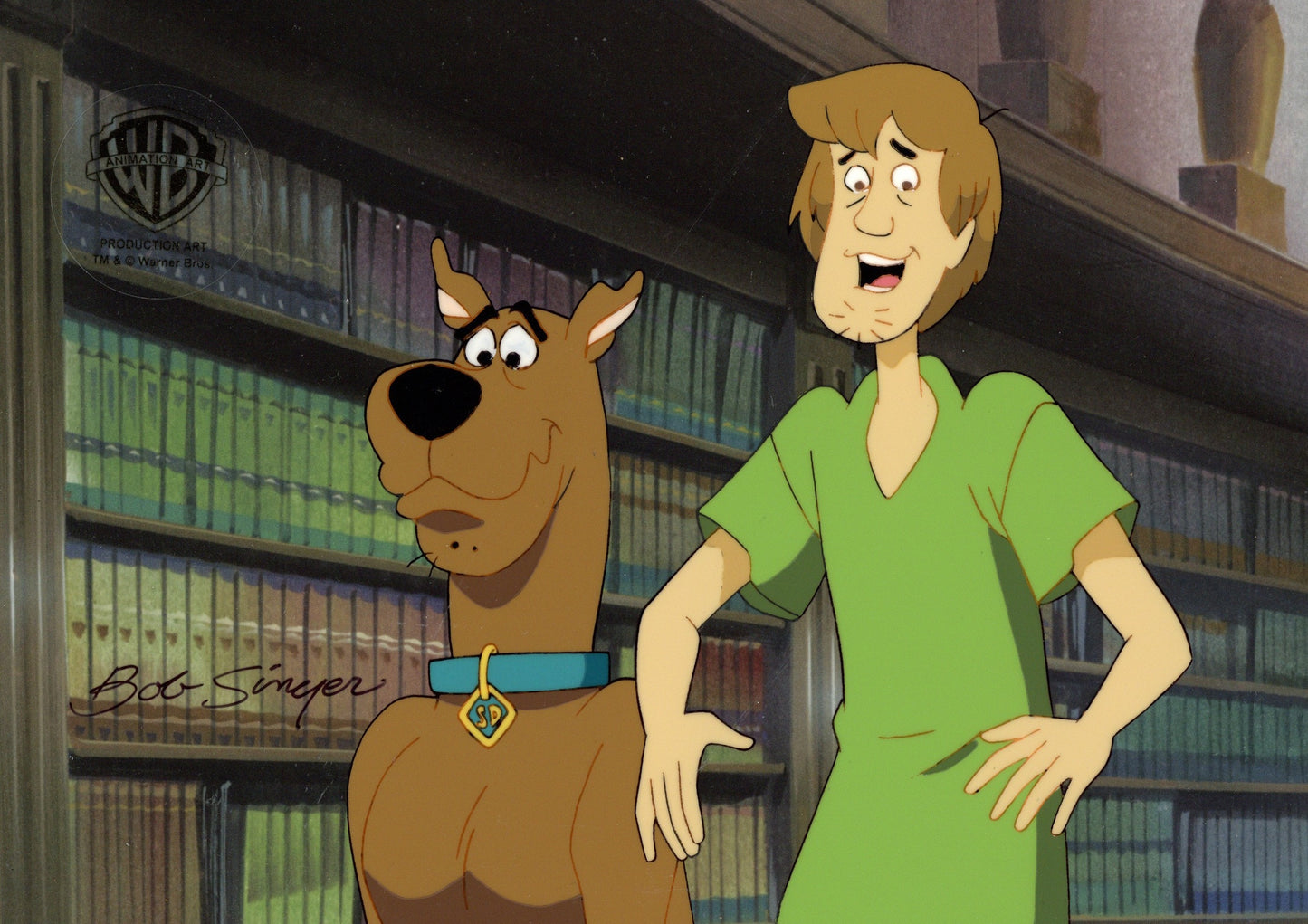 Scooby-Doo on Zombie Island Original Production Cel with Matching Drawings Signed by Bob Singer: Scooby, Shaggy