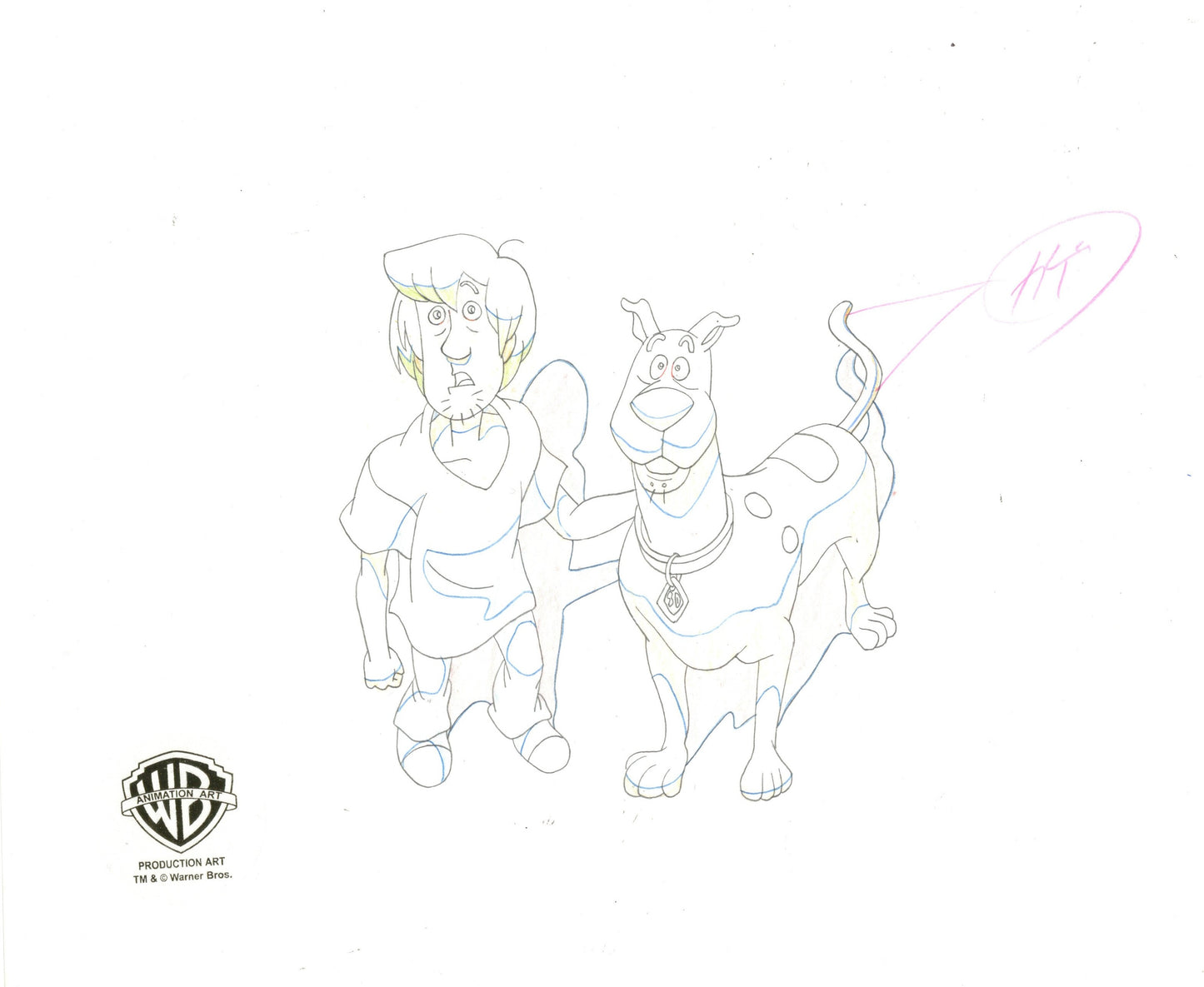 Scooby-Doo on Zombie Island Original Production Cel with Matching Drawing Signed by Bob Singer: Shaggy, Scooby