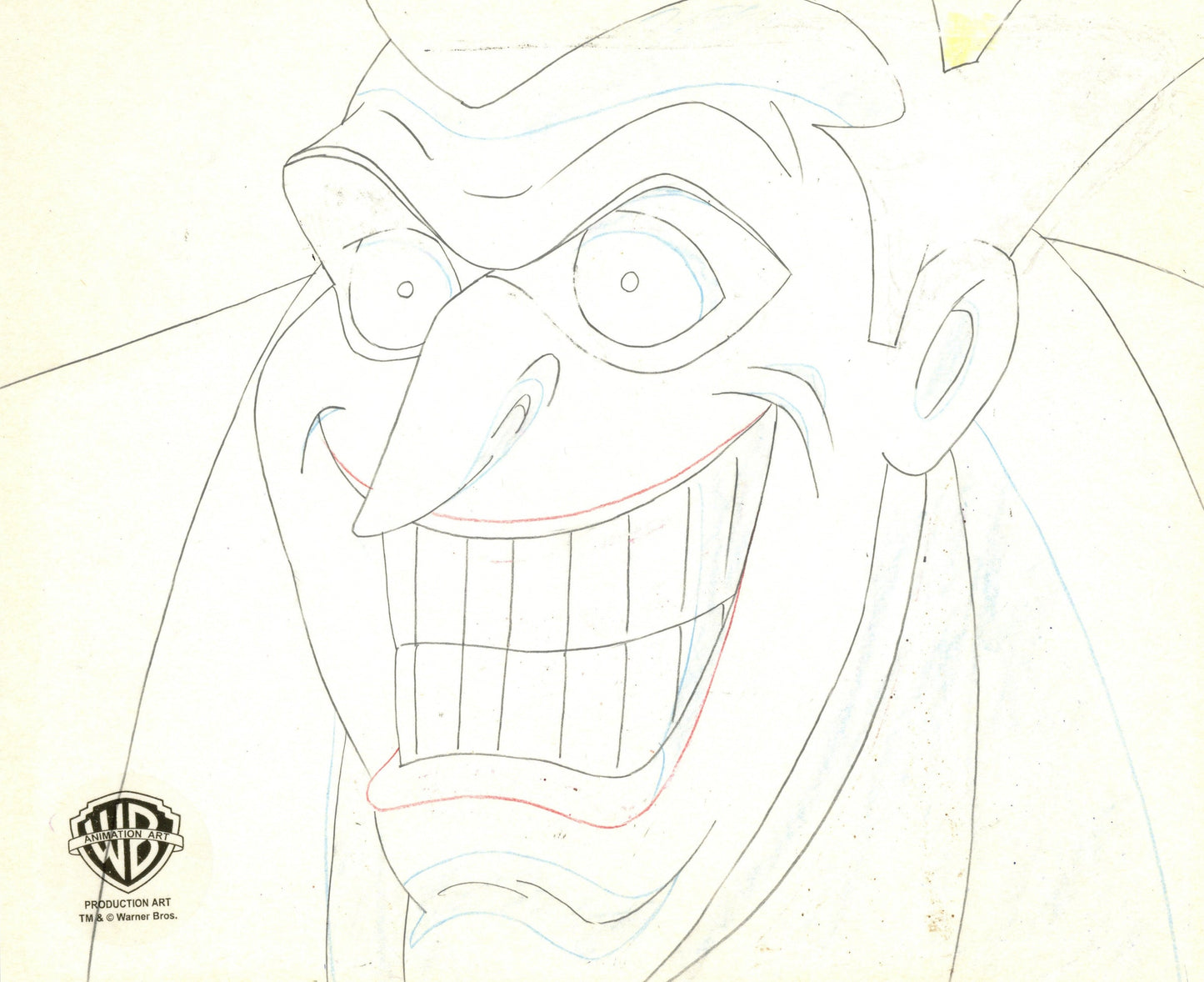 Batman The Animated Series Original Production Cel with Matching Drawing: Joker