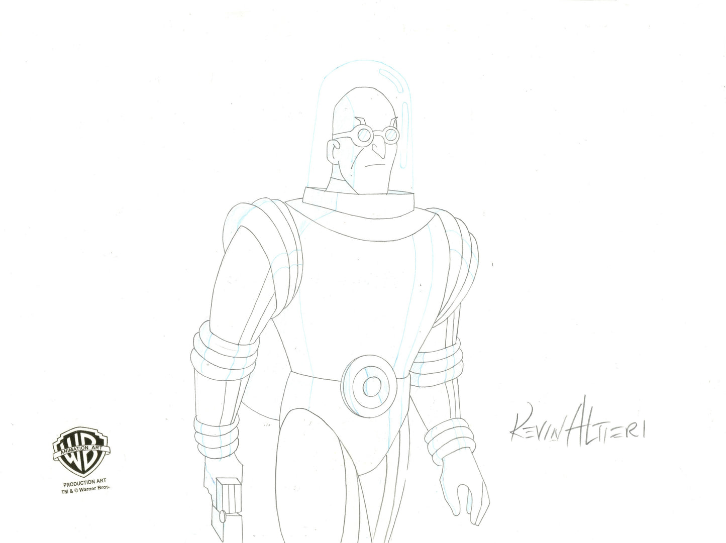 Batman The Animated Series Original Production Cel and Matching Drawing Signed by Kevin Altieri: Mr. Freeze