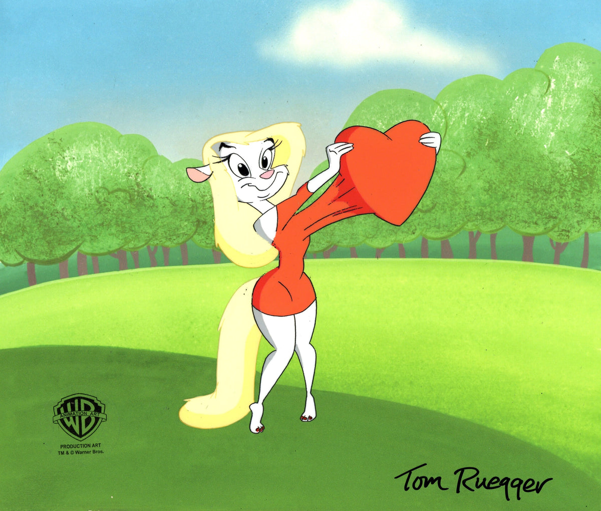 Animaniacs Original Production Cel Signed by Tom Ruegger: Minerva Mink ...