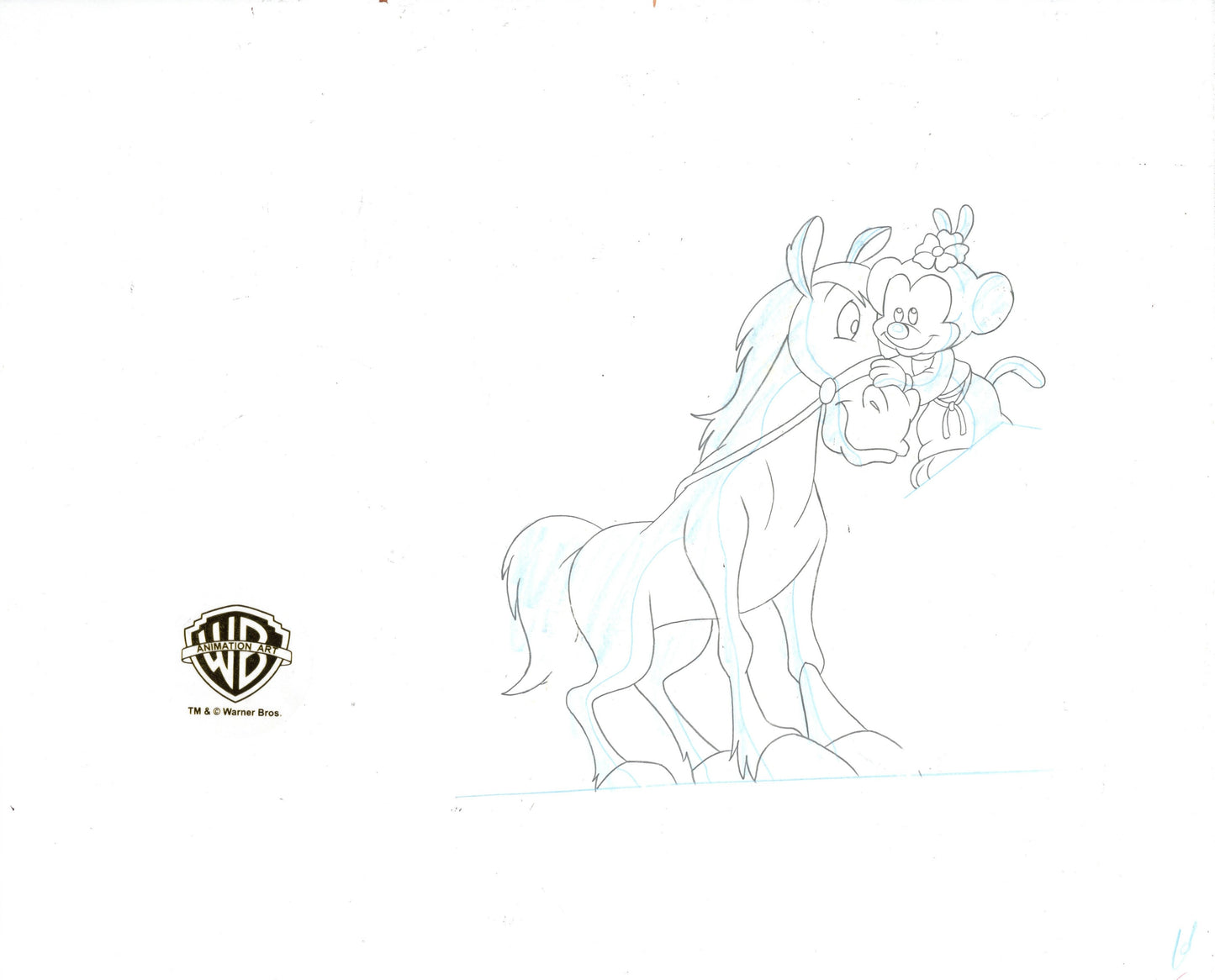 Pinky and the Brain Original Production Cel With Matching Drawings: Yak Soho, Wak Skylicker, Princess Dot, Dr. Scratchansniff