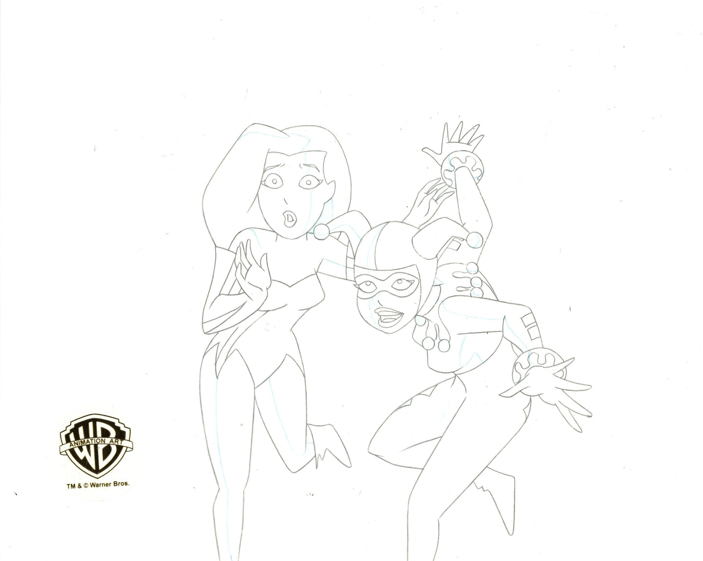 The New Batman Adventures Original Production Cel with Matching Drawing: Harley, Ivy