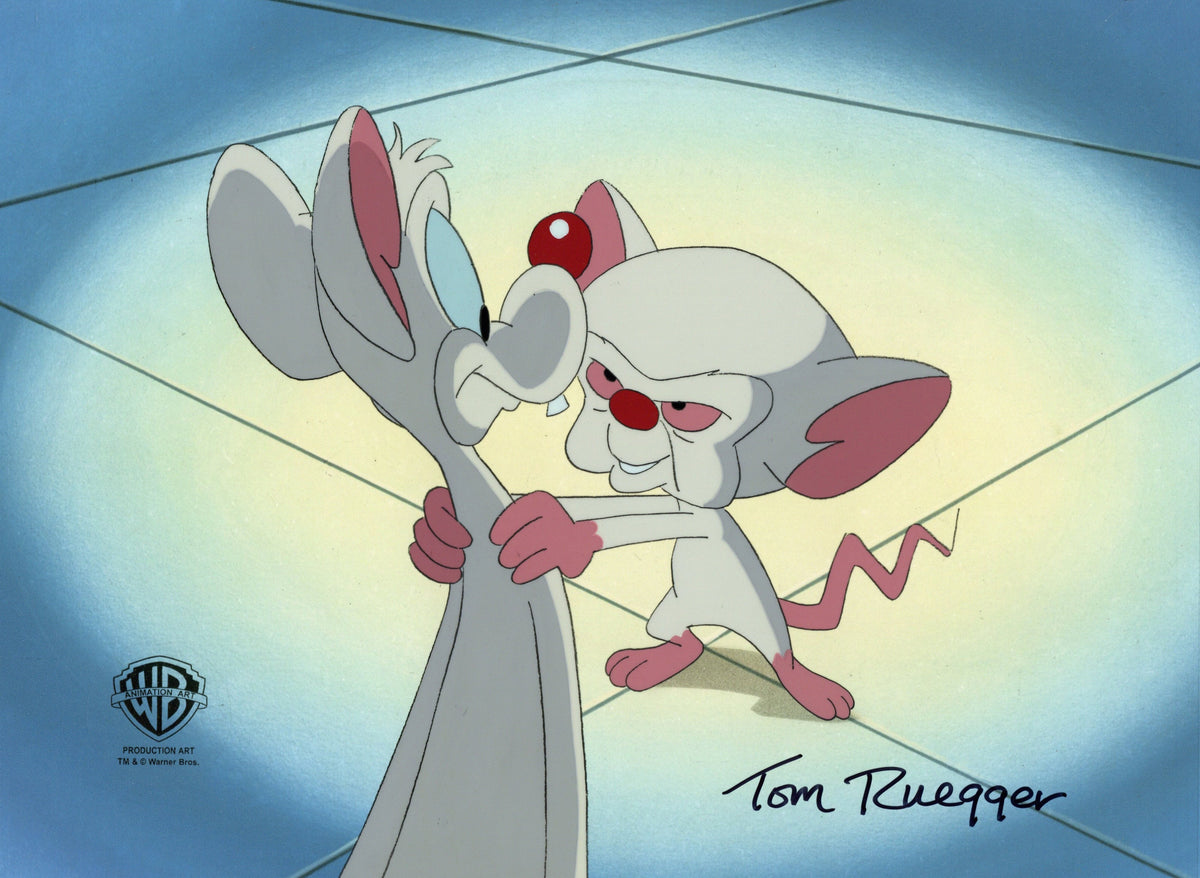 Pinkey Pay Pinky And The Brain Original Production Cel with Matching Drawing Sign ...