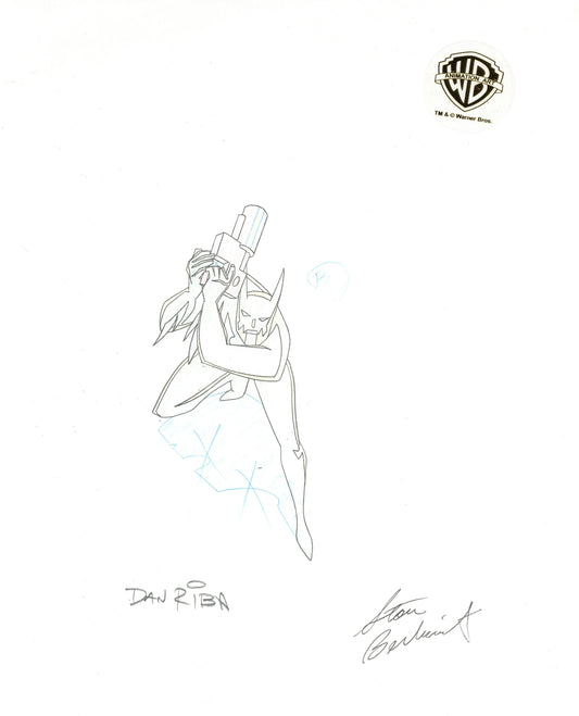 Batman Beyond Original Production Drawing Signed by Dan Riba and Stan Berkowitz: Batman