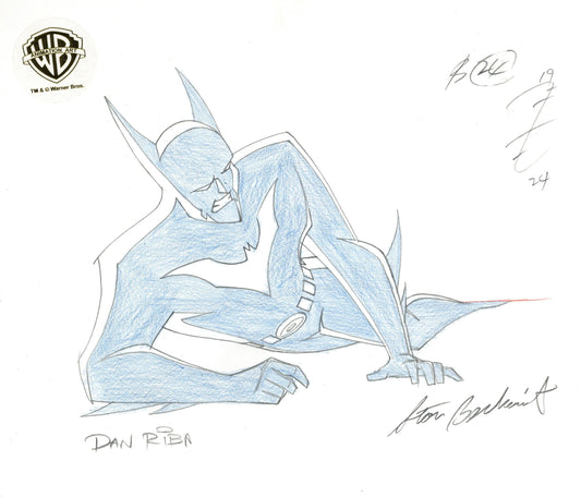 Batman Beyond Original Production Drawing Signed by Dan Riba and Stan Berkowitz: Batman