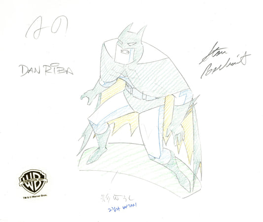 The New Batman Adventures Original Production Drawing Signed by Dan Riba and Stan Berkowitz: Batman