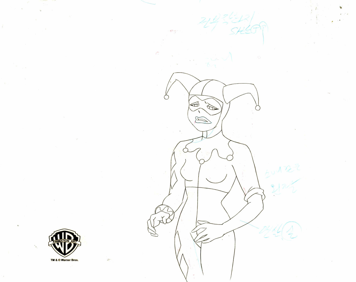 Batman The Animated Series Original Production Cel with Matching Drawing: Harley, Ivy