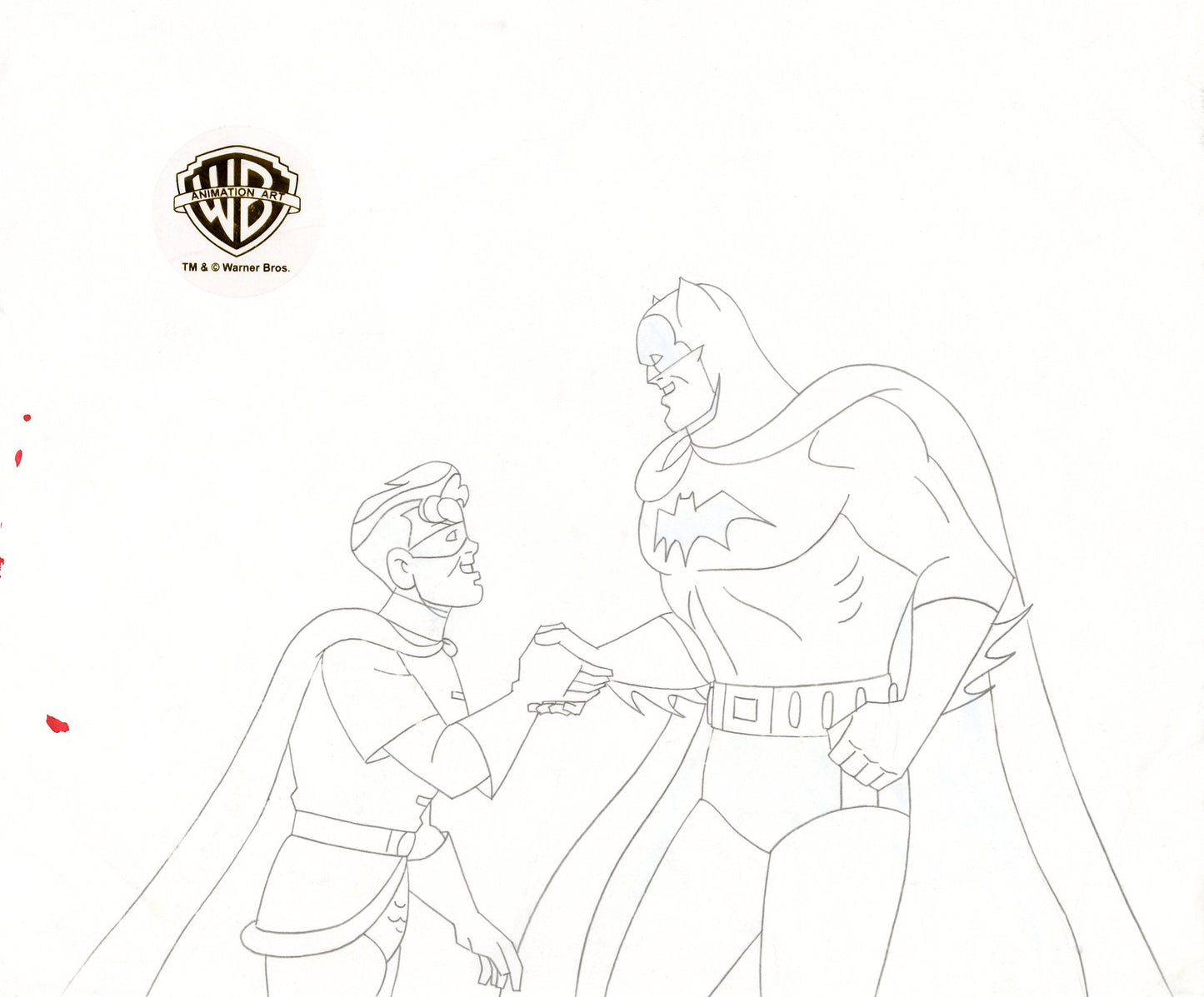 The New Batman Adventures Original Production Drawing: Golden Age Batman & Robin