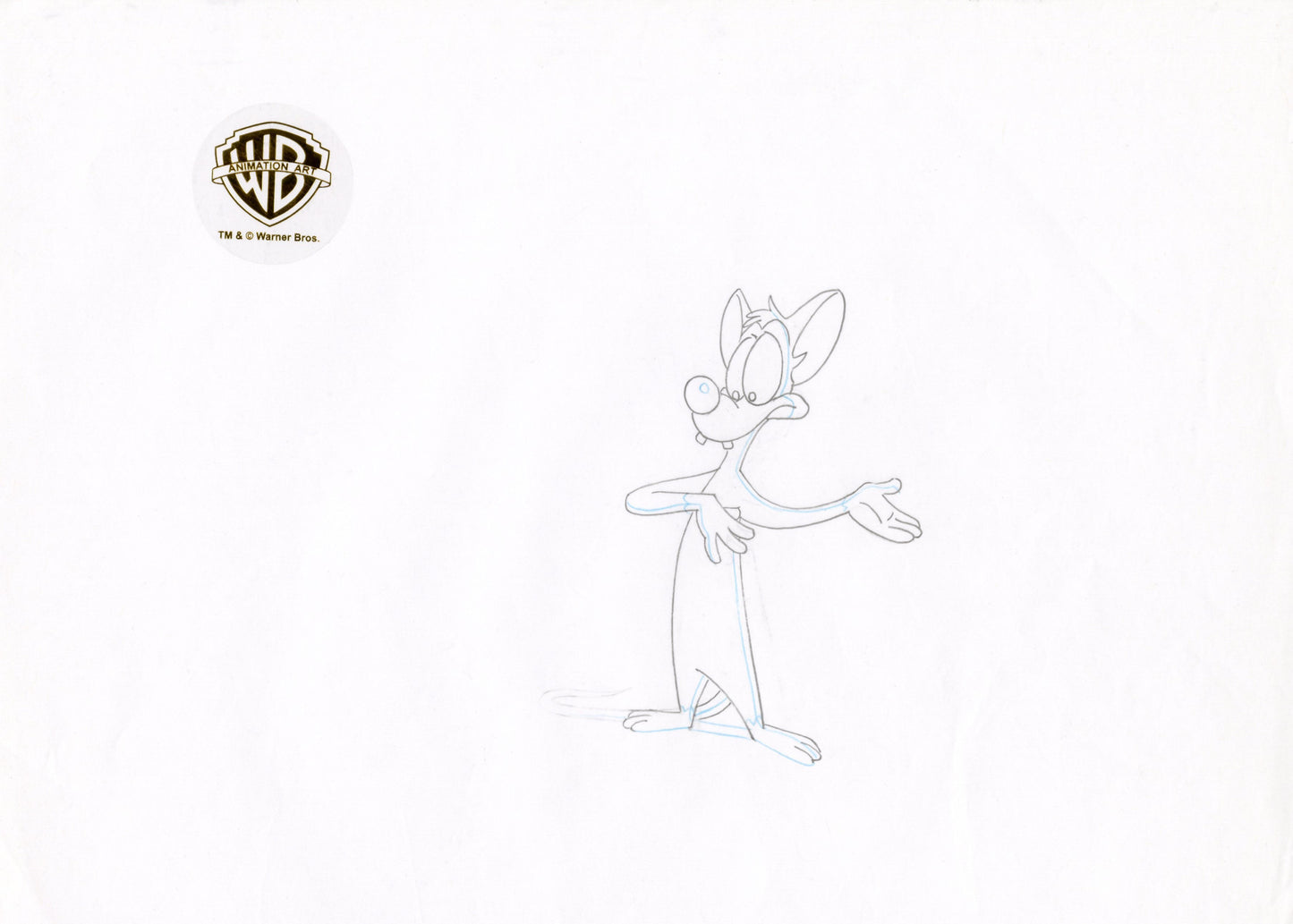 Pinky And The Brain Original Production Cel with Matching Drawing: Pinky, Brain