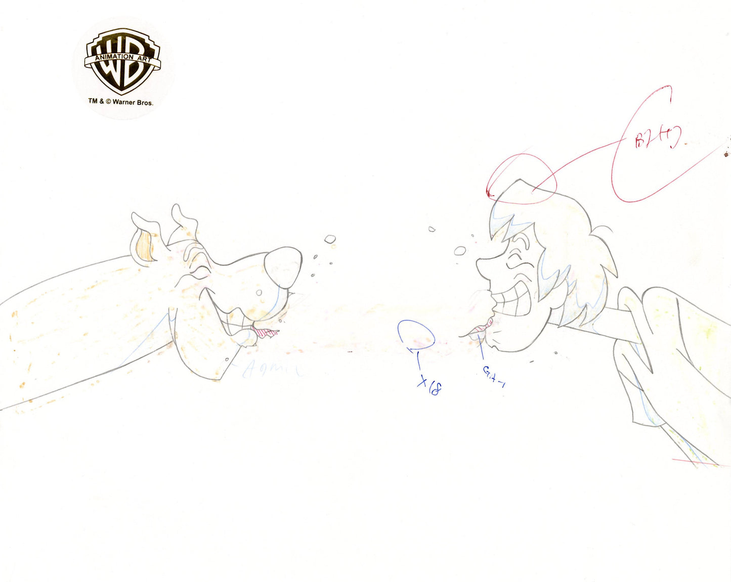 Scooby-Doo on Zombie Island Original Production Cel with Matching Drawing Signed by Bob Singer: Scooby-Doo, Shaggy