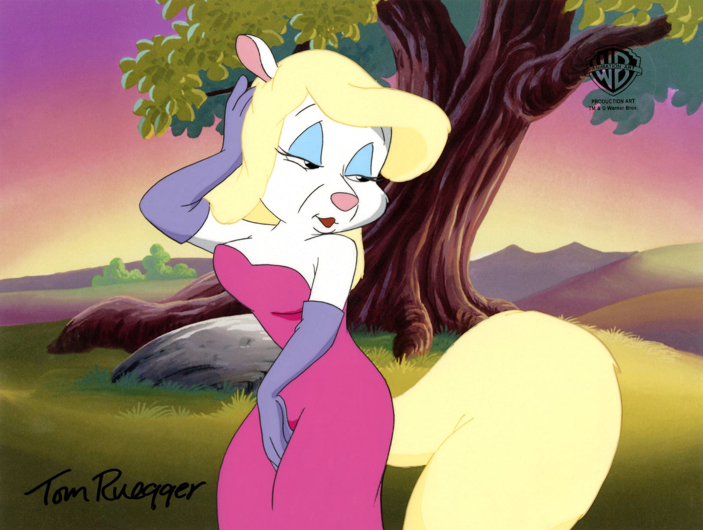 Animaniacs Original Production Cel with Matching Drawing Signed by Tom Ruegger: Minerva